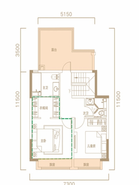 1室1厅1卫 126㎡