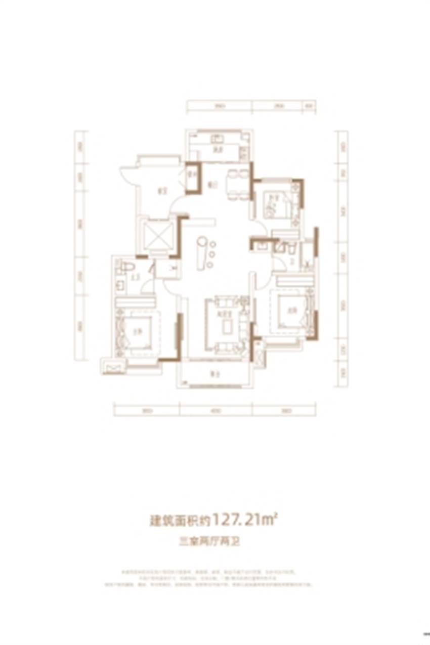 3室2厅2卫 128㎡