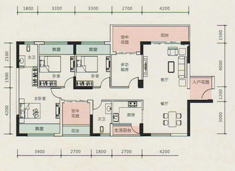 4室2厅2卫 136㎡